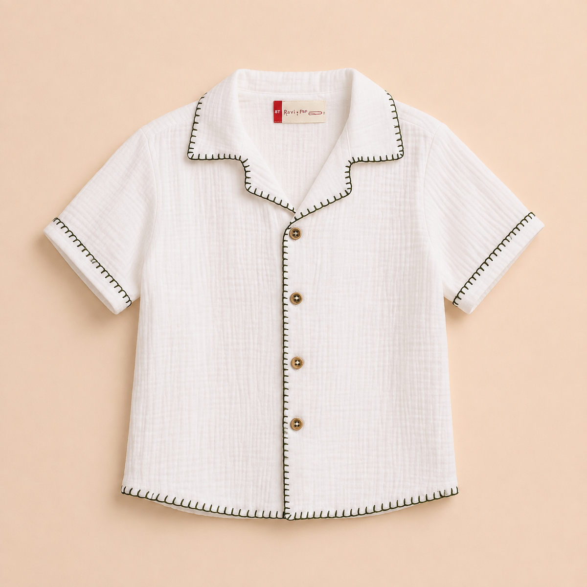 Camisa Cubana en Gasa de Algodón
