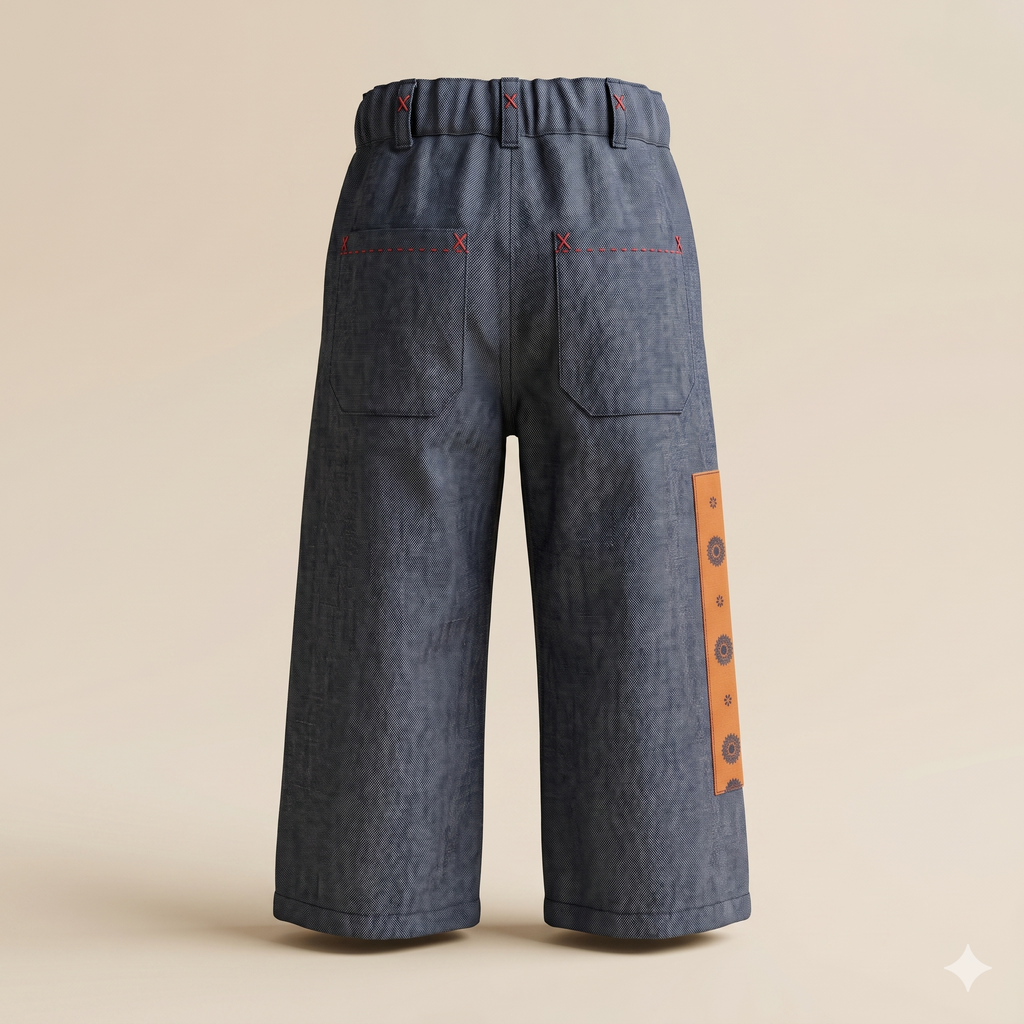 Pantalón Baggy Bohemio Azul Oscuro