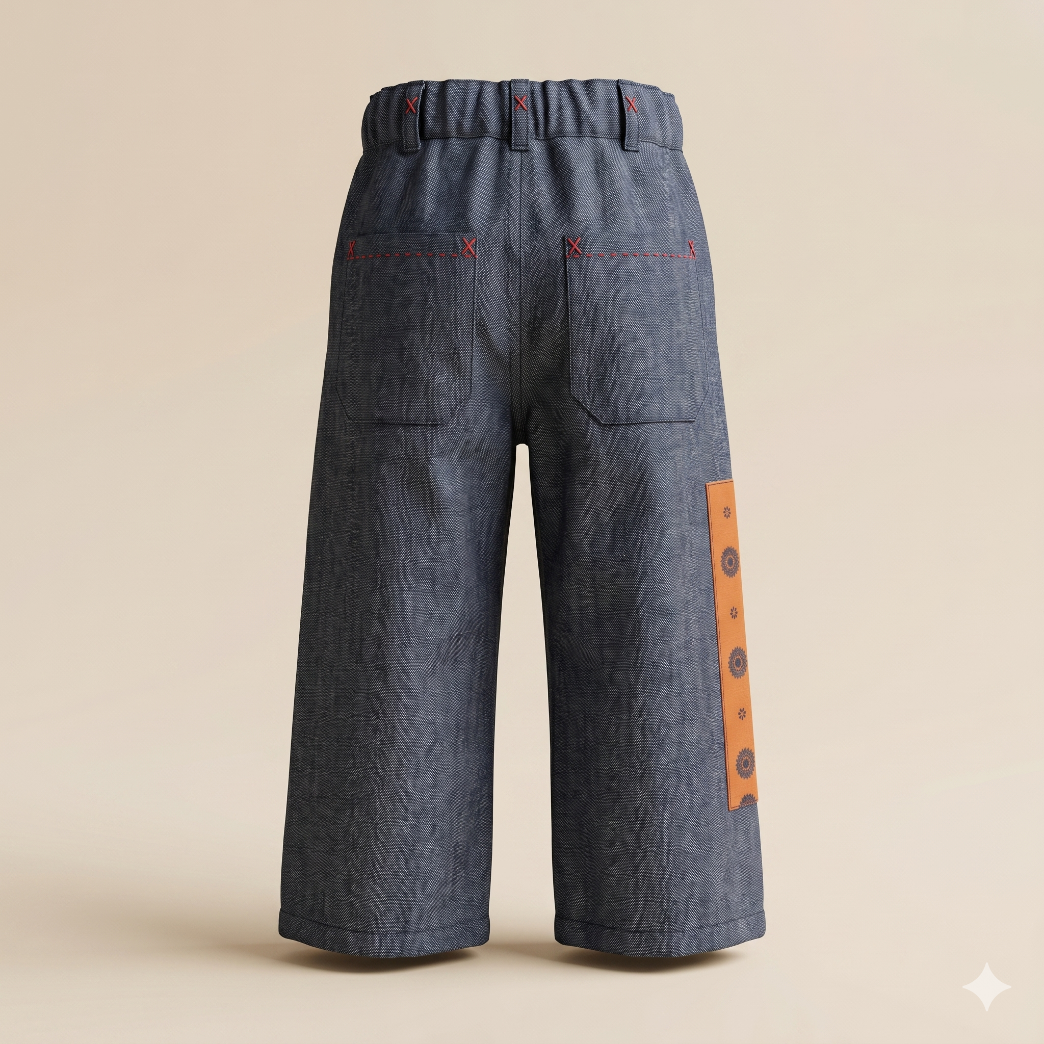 Pantalón Baggy Bohemio Azul Oscuro