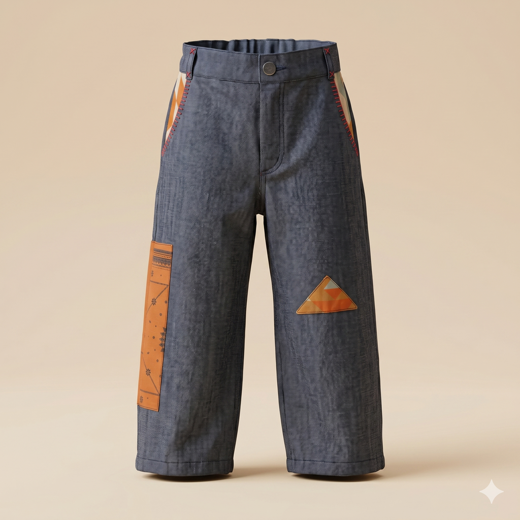Pantalón Baggy Bohemio Azul Oscuro