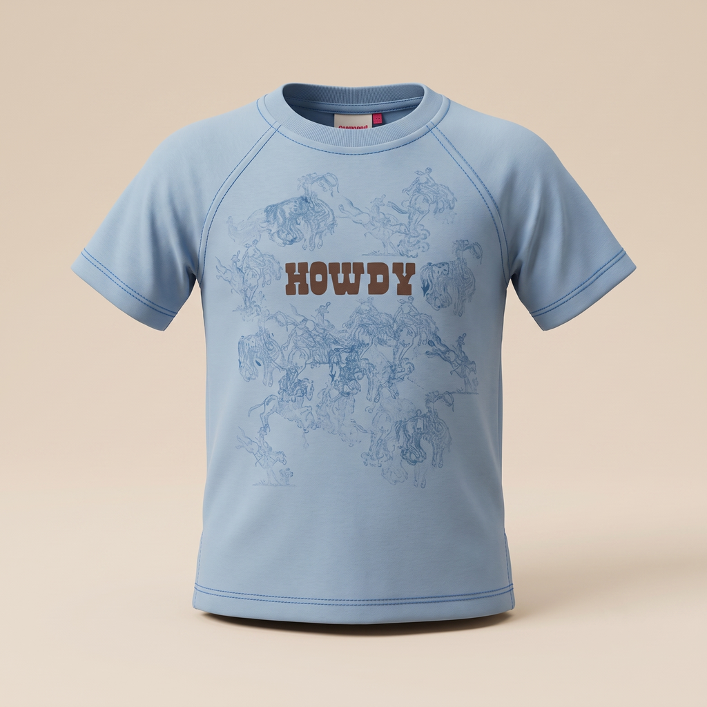 Camiseta Howdy Celeste