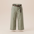 Pantalón de lino Menta con bordado a mano