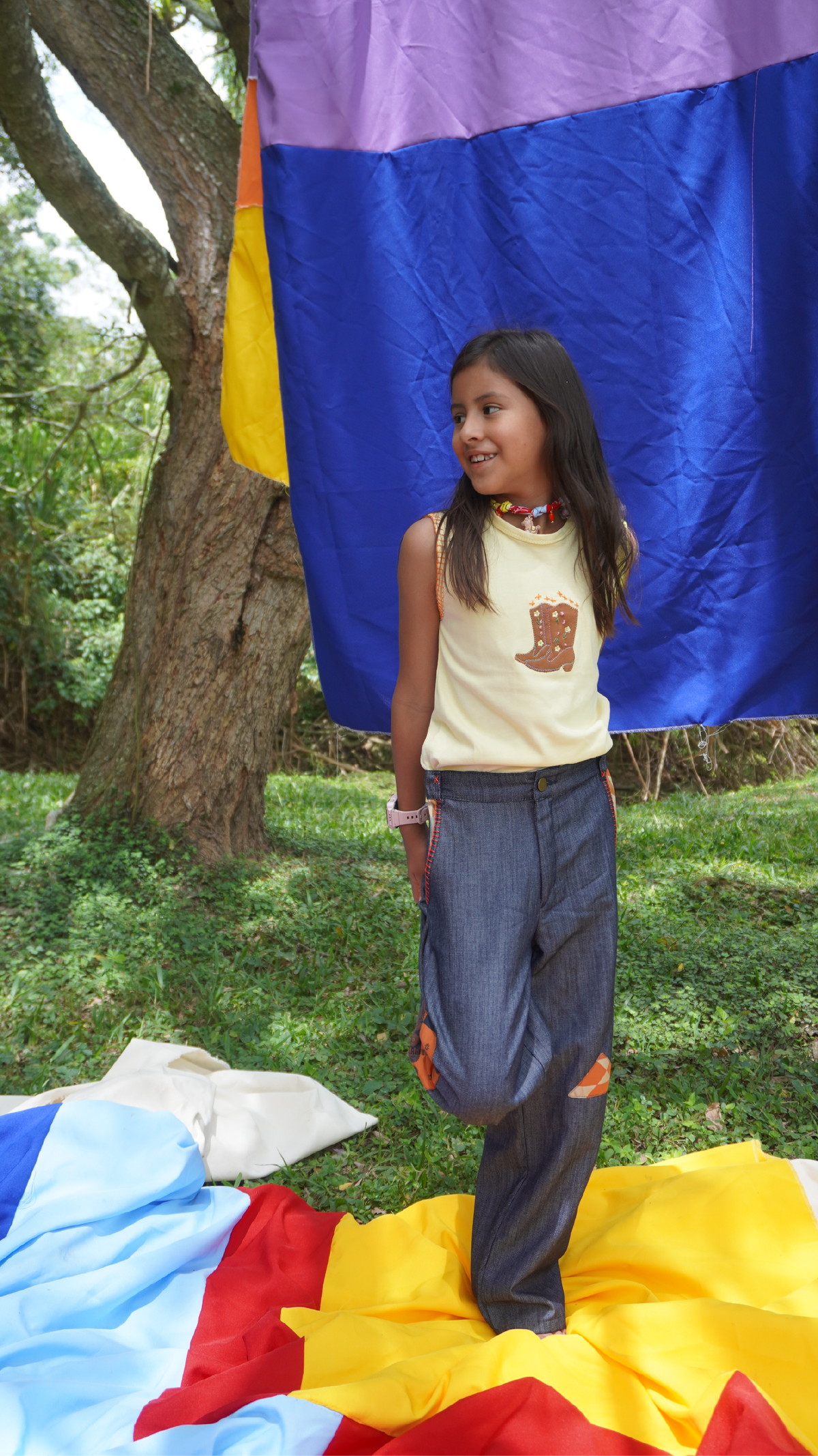 Pantalón Baggy Bohemio Azul Oscuro