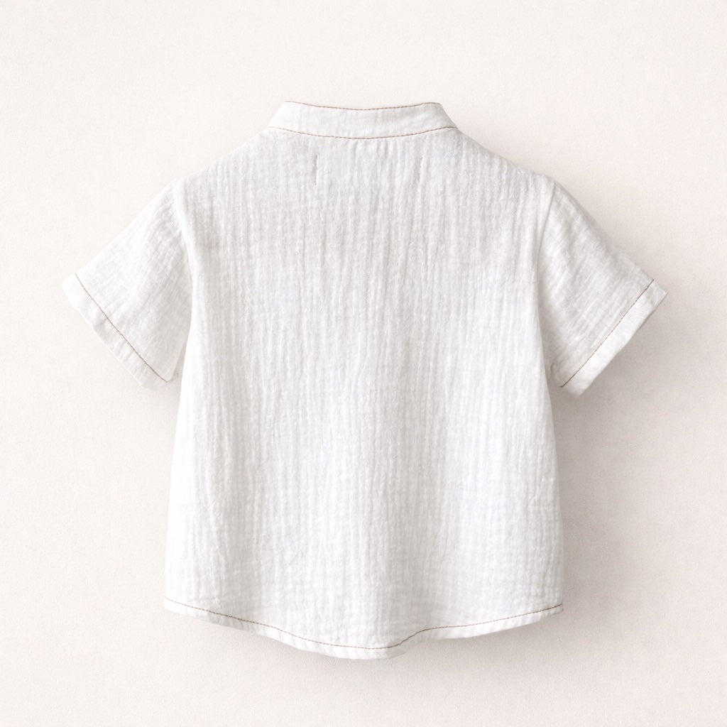 Camisa blanca de gasa de algodón